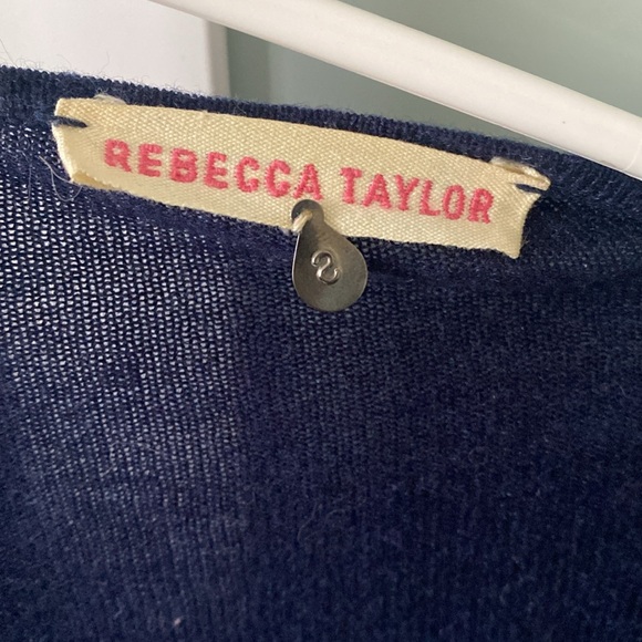 Rebecca Taylor size S navy fringe sweater - Picture 2 of 6